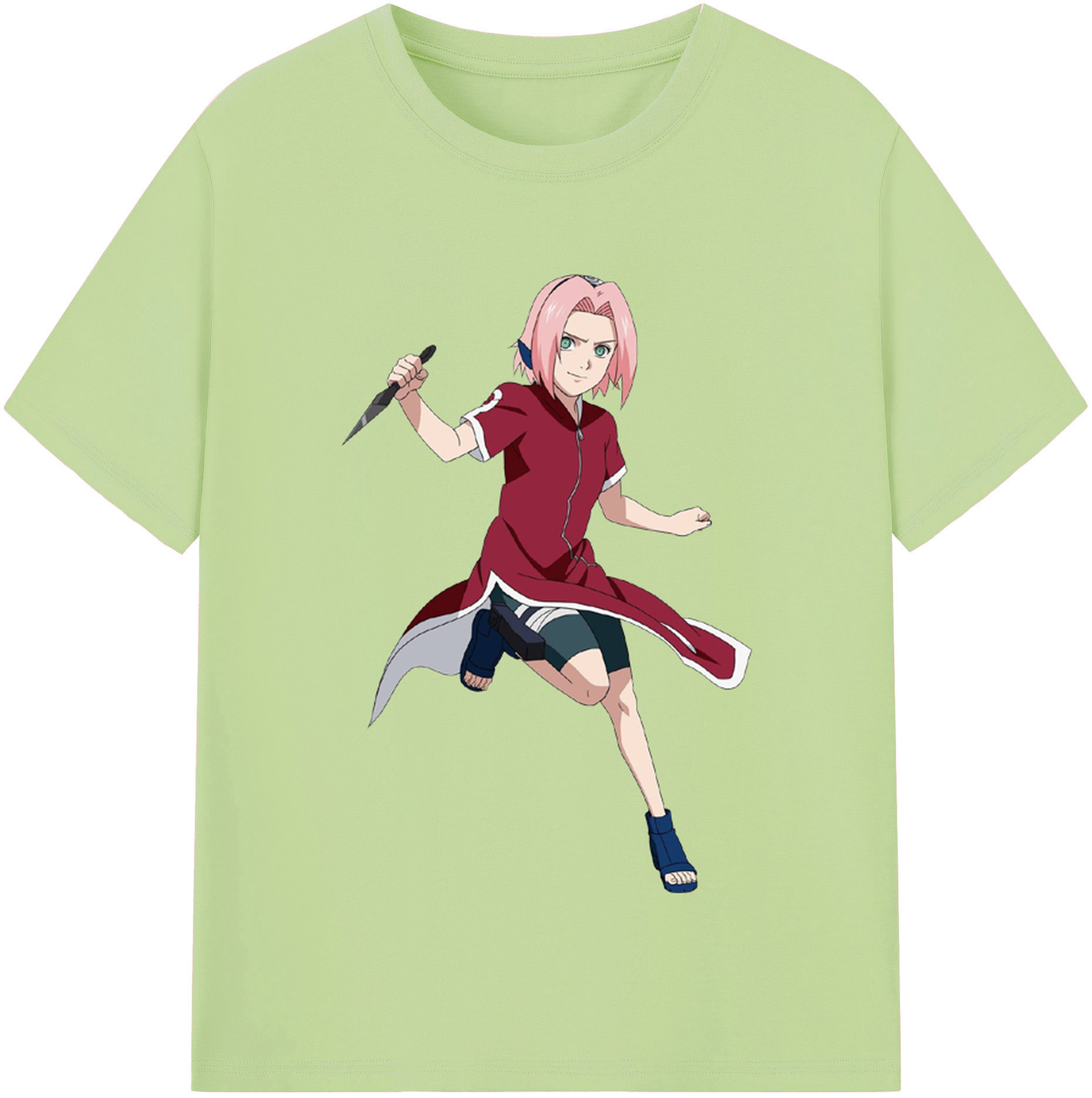 （画像用） NARUTO -ナルト- 春野サクラ Haruno Sakura 綿100％半袖Tシャツ（フロントプリント）